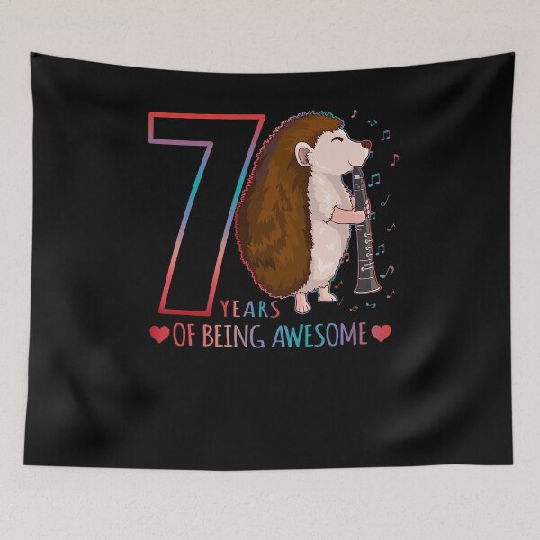 Item preview, 7 Years Of Being Awesome - Hedgehog 7th Birthday designed and sold by Ibu83.