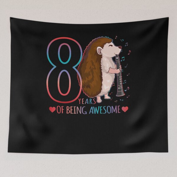 Item preview, 8 Years Of Being Awesome - Hedgehog 8th Birthday designed and sold by Ibu83.