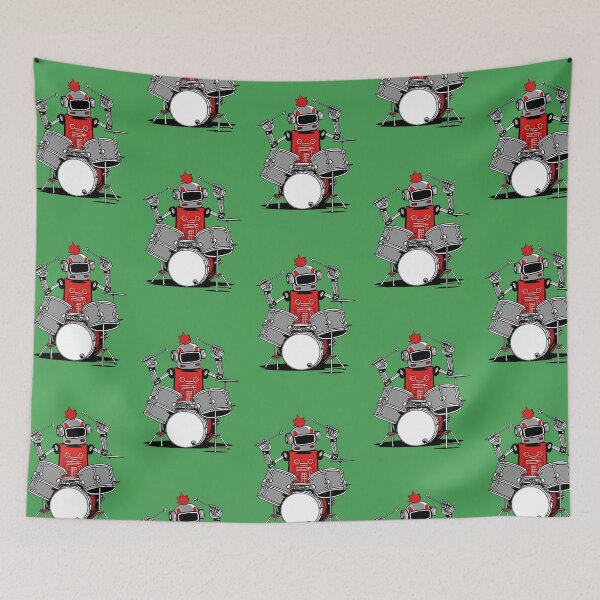 Item preview, Robot Playing Drums designed and sold by ThePurpleMelon.