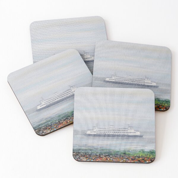 Item preview, Foggy Ferry Painting designed and sold by Art by Kirsten Sneath.