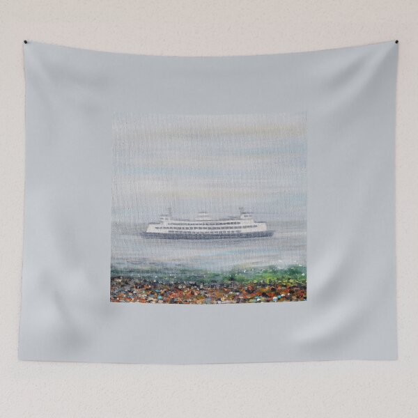 Item preview, Foggy Ferry Painting designed and sold by Art by Kirsten Sneath.