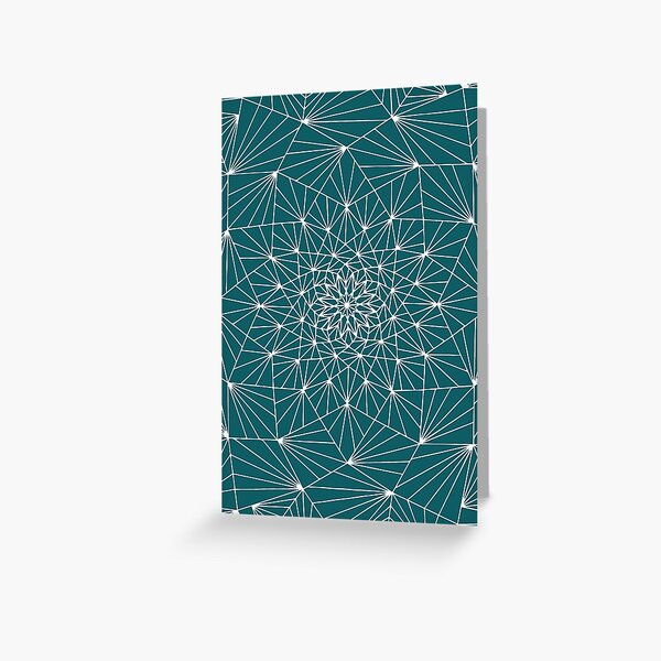 12 pointed star network - emerald - card Greeting Card