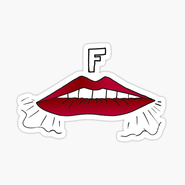 F Lips" Sticker 1Redbublppasswo Redbubble