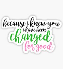 I have been changed for good - Wicked Sticker