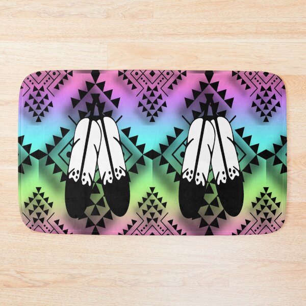 Item preview, Pastel Gradient / Black Double Feather Native Print designed and sold by JMWCD.
