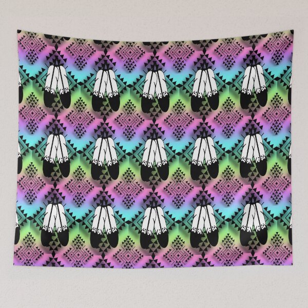 Item preview, Pastel Gradient / Black Double Feather Native Print designed and sold by JMWCD.