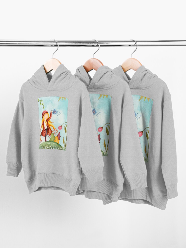 Alternate view of An Autumn Girl with watering can / Sunny Autumn Day Toddler Pullover Hoodie