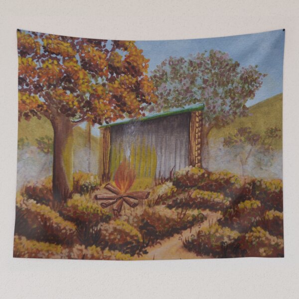 Item preview, The oak hut no. 4 - Secret garden - Gouache painting designed and sold by WanderingGraha.