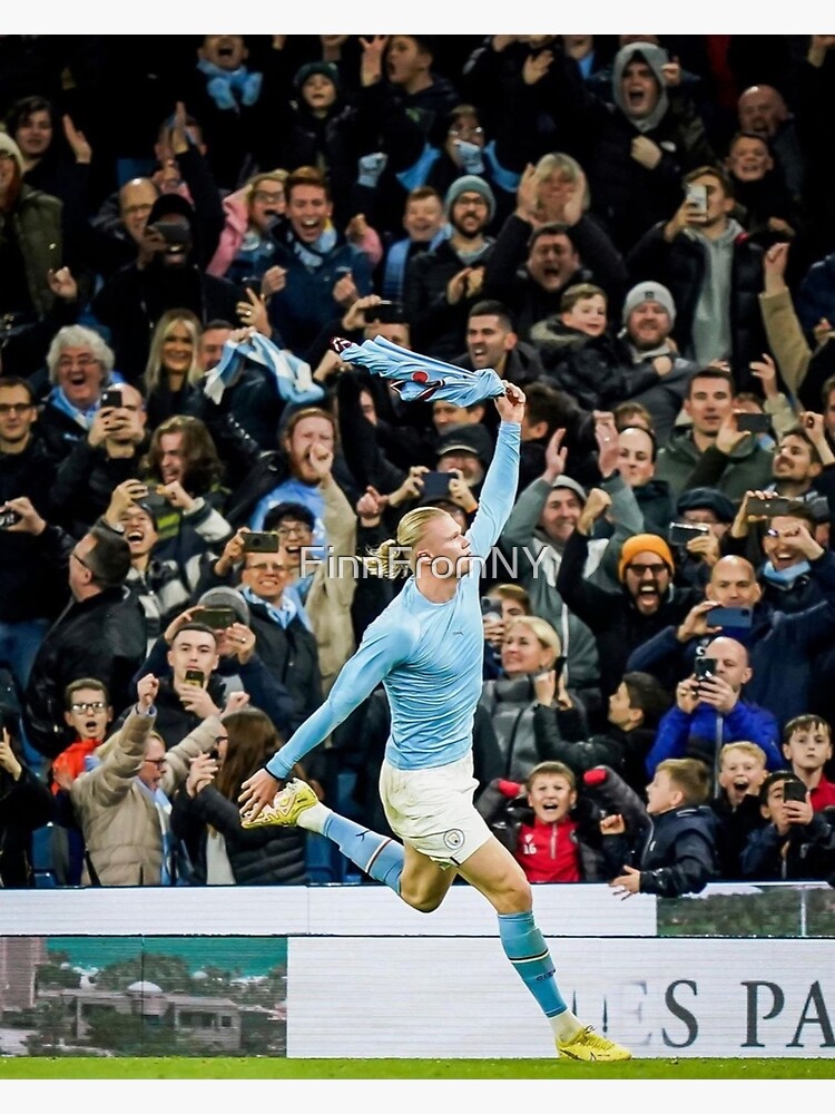 "Haaland Last Minute Goal" Poster for Sale by FinnFromNY Redbubble