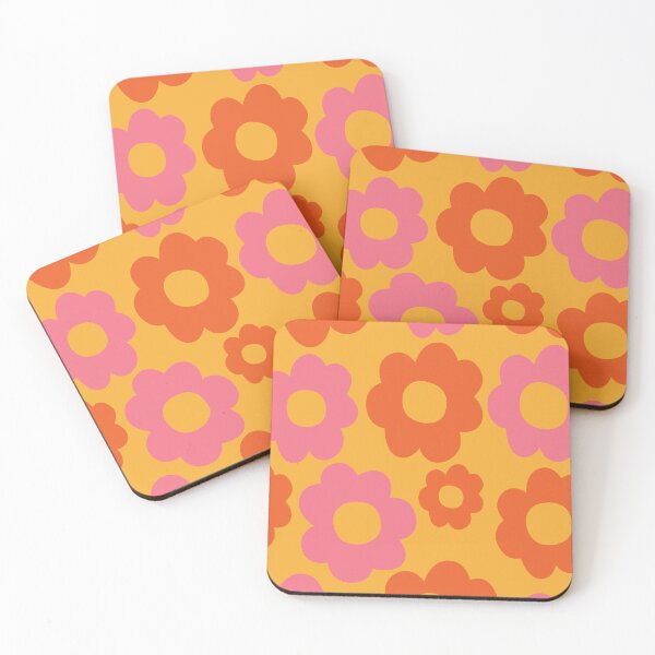 Item preview, Orange and Pink Retro Groovy Flowers designed and sold by DesignsArtColor.