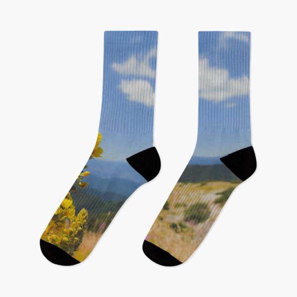Item preview, Beautiful mountain landscape with yellow flower designed and sold by SunriseAndHoney.