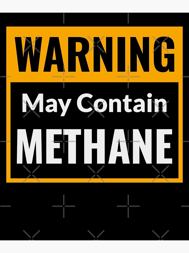 "Warning May contain Methane Funny fart flatulence gag" Poster for