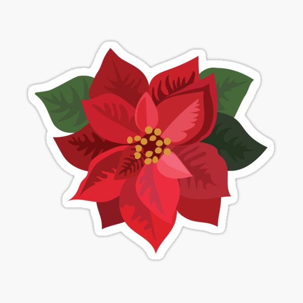 "Poinsettia flower, Red Flower, Christmas flower" Sticker for Sale by ...