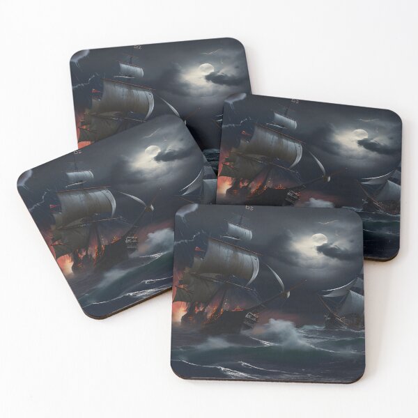 Item preview, Pirate Ship Battles At Night In A Storm designed and sold by john-ess.