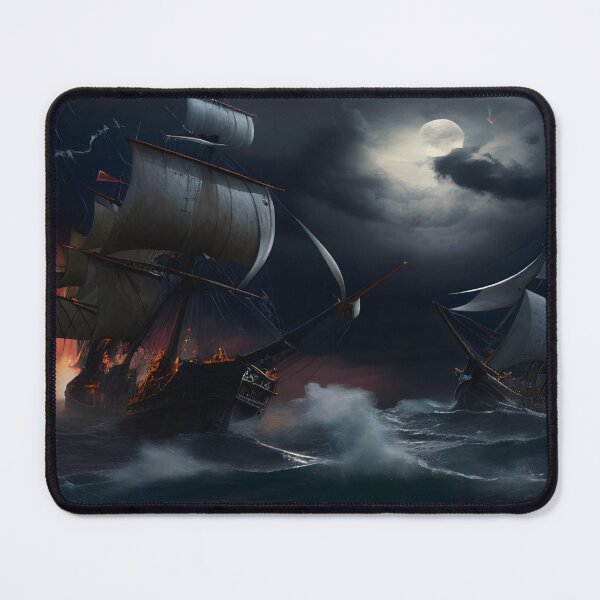 Item preview, Pirate Ship Battles At Night In A Storm designed and sold by john-ess.