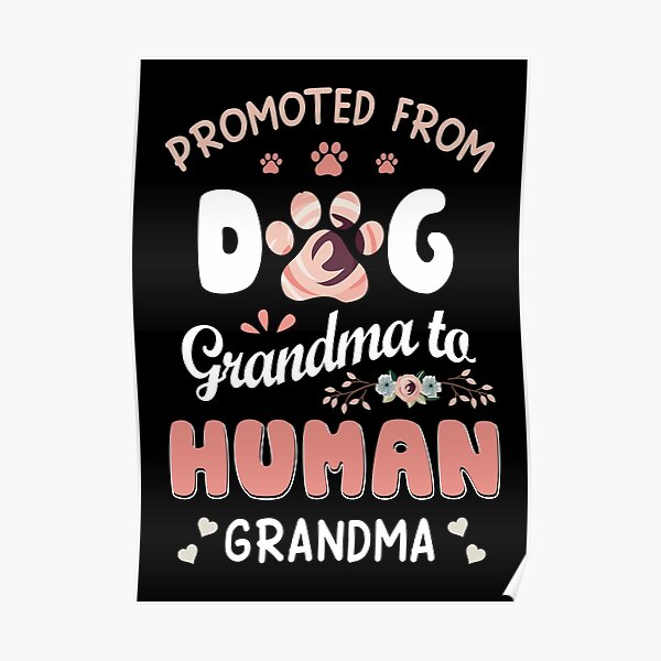 Promoted From Dog Grandma To Human Grandma Poster For Sale By