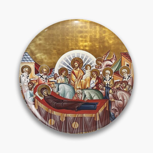Item preview, Dormition of the Theotokos Icon Gold Byzantine Style designed and sold by Yiorgos Designs.