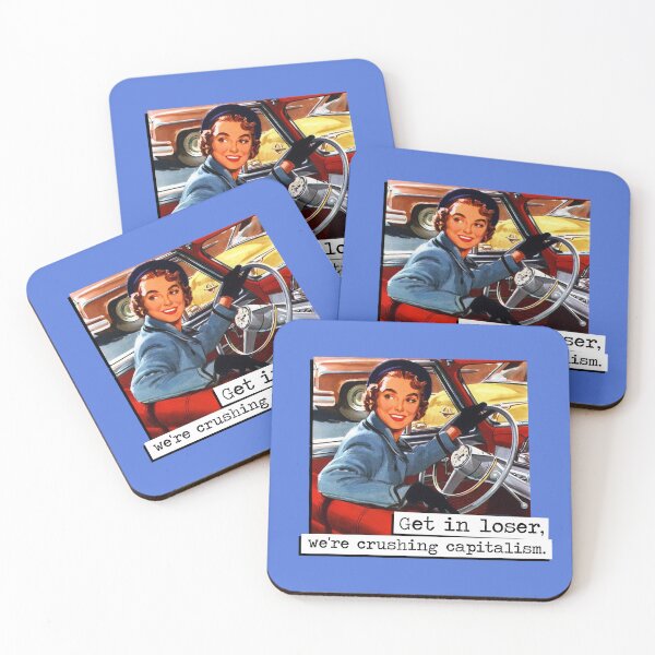 Item preview, Get in Loser We're Crushing Capitalism - Funny Cards designed and sold by BaconPancakes21.