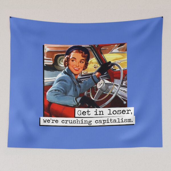 Item preview, Get in Loser We're Crushing Capitalism - Funny Cards designed and sold by BaconPancakes21.
