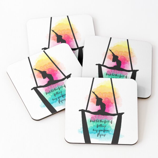 Item preview, Aerial Silks 'Fear of Falling' Quote Rainbow  designed and sold by PoleLife.