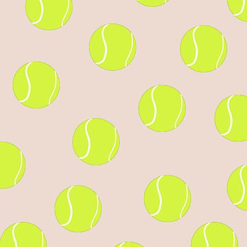 Artwork thumbnail, Tennis Ball Print on Pastel Background by BigCityTennis