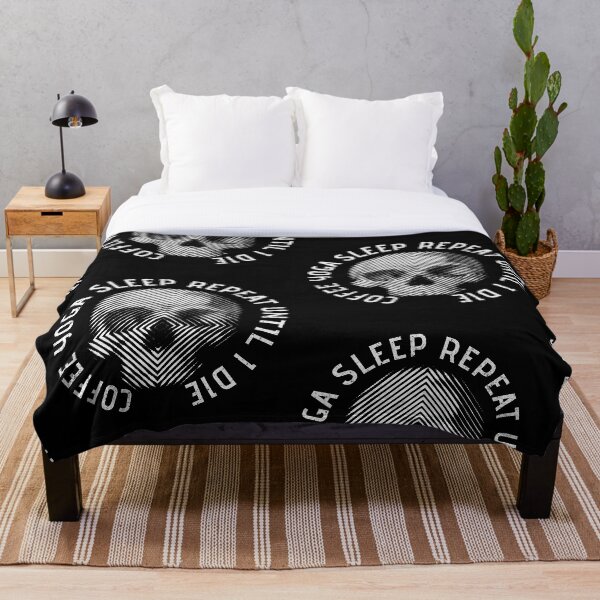 Item preview, COFFEE YOGA SLEEP REPEAT UNTIL I DIE WHITE designed and sold by Dreamakerstudio.