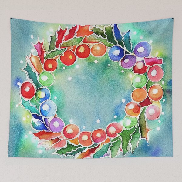 Item preview, Christmas wreath with lights designed and sold by art8085.