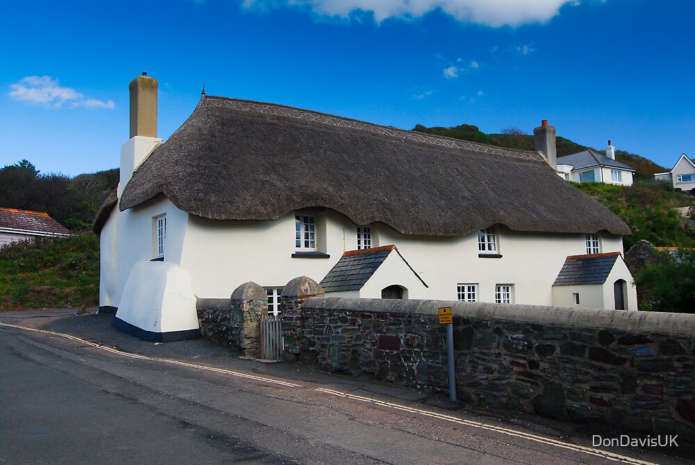 "Thatched Cottage Hope Cove, Devon" by DonDavisUK Redbubble
