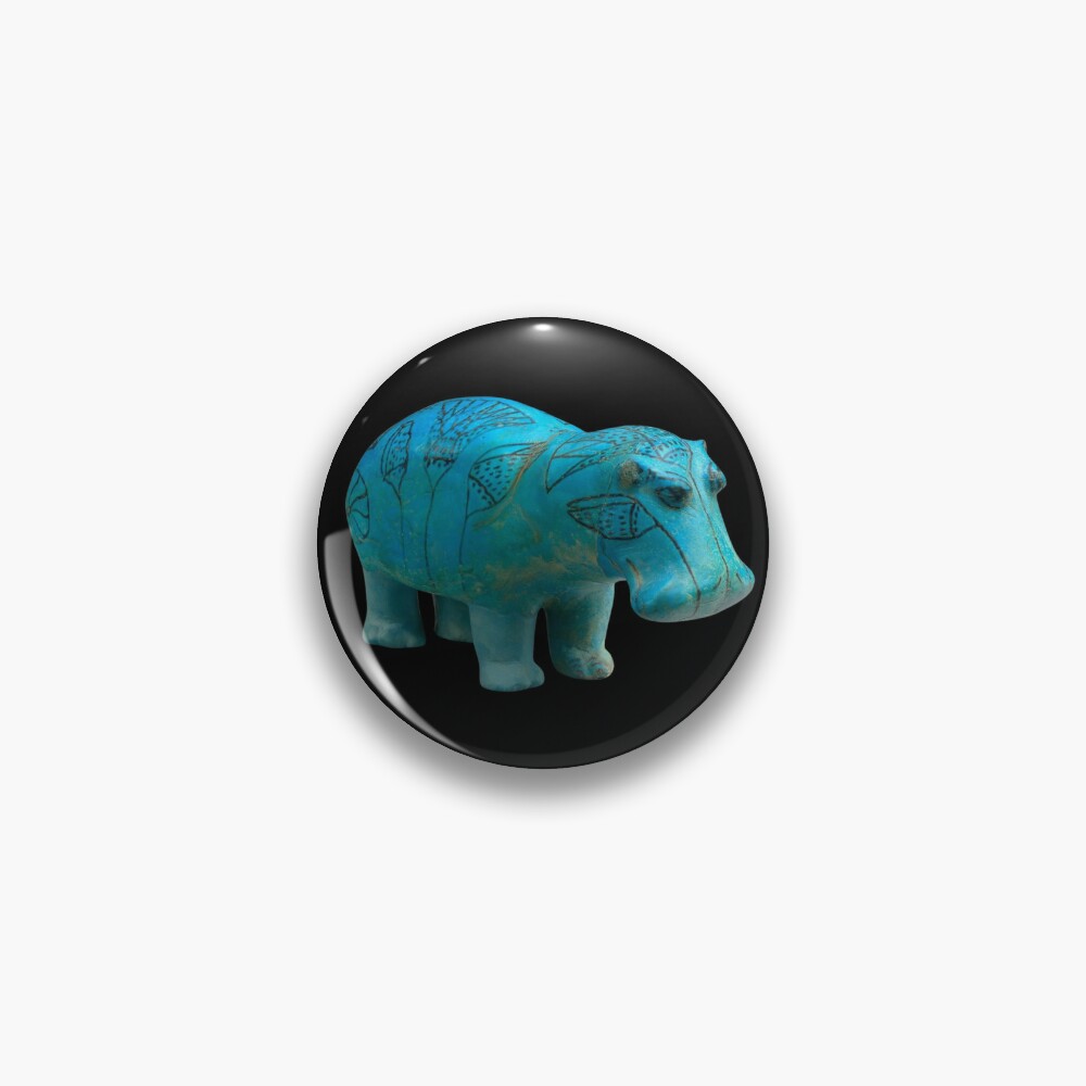 William The Hippo - Ancient Egyptian Figurine - Pattern Hippopotamus Pin | Redbubble