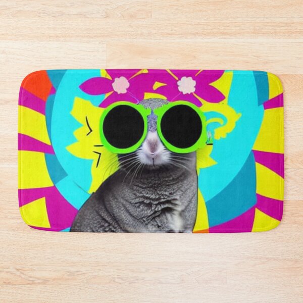 Item preview, Stylish Chinchilla with Flower Sunglasses designed and sold by katiebca2.