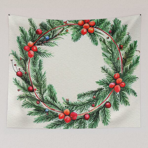 Item preview, Christmas wreath watercolor designed and sold by art8085.