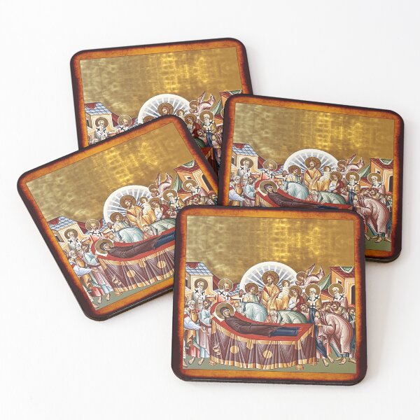 Item preview, Dormition of the Theotokos Icon Gold Byzantine Style designed and sold by Yiorgos Designs.
