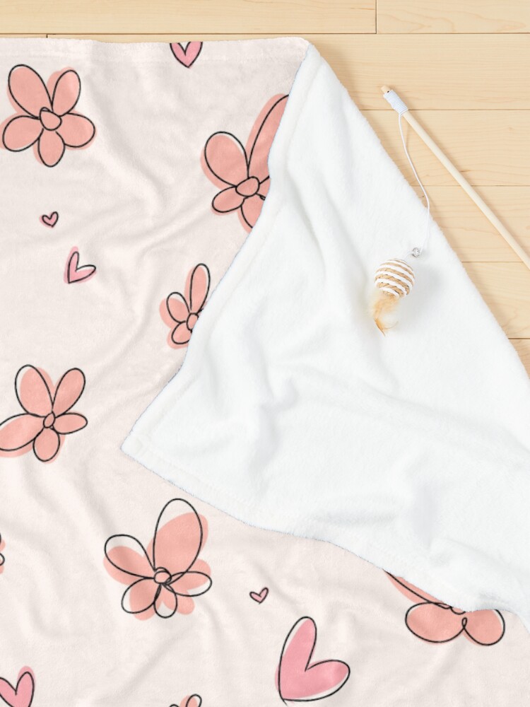 Alternate view of Heartstopper flowers and hearts mix (pink) Pet Blanket