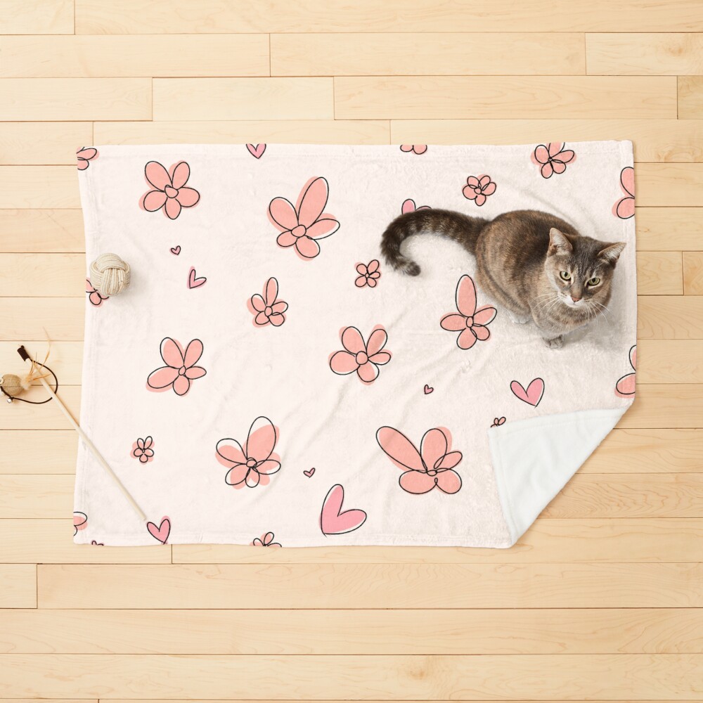Heartstopper flowers and hearts mix (pink) Pet Blanket