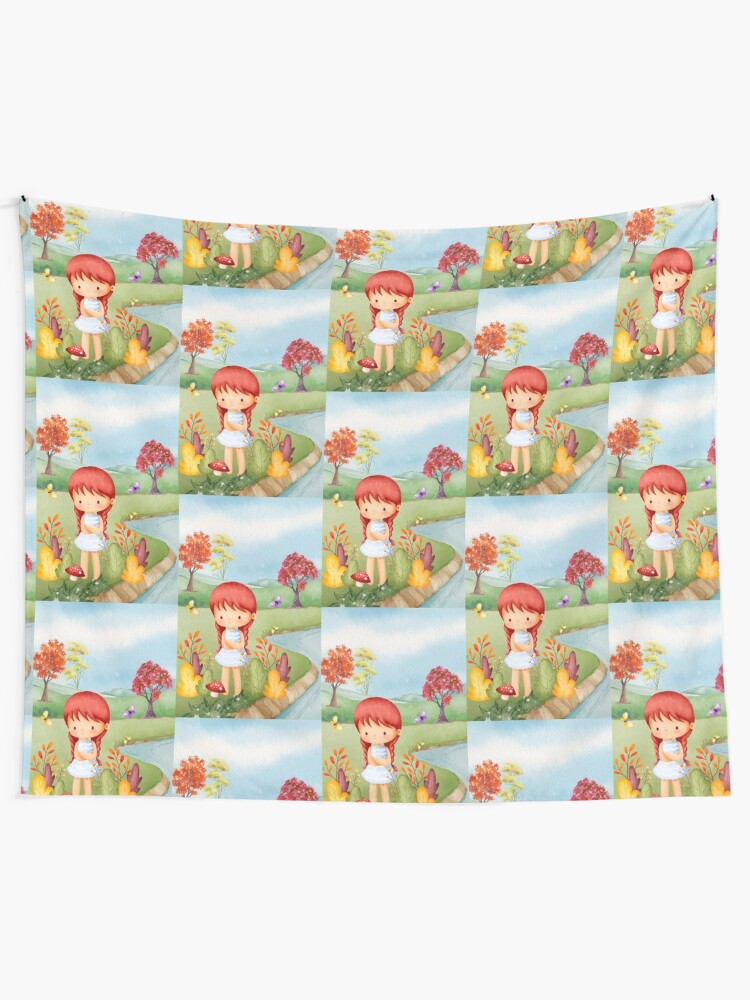 Alternate view of An Autumn Redhead / Sunny Autumn Day Tapestry