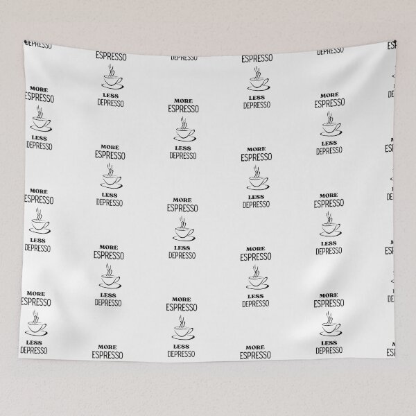 Item preview, More Espresso, Less Depresso, Funny Coffee Lover Quote designed and sold by hiunlimit.