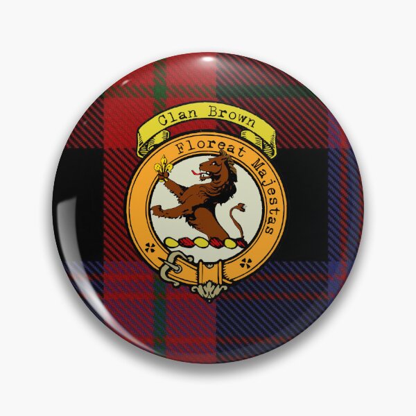 Item preview, Brown Scottish Tartan and Crest designed and sold by BagTown Clans.