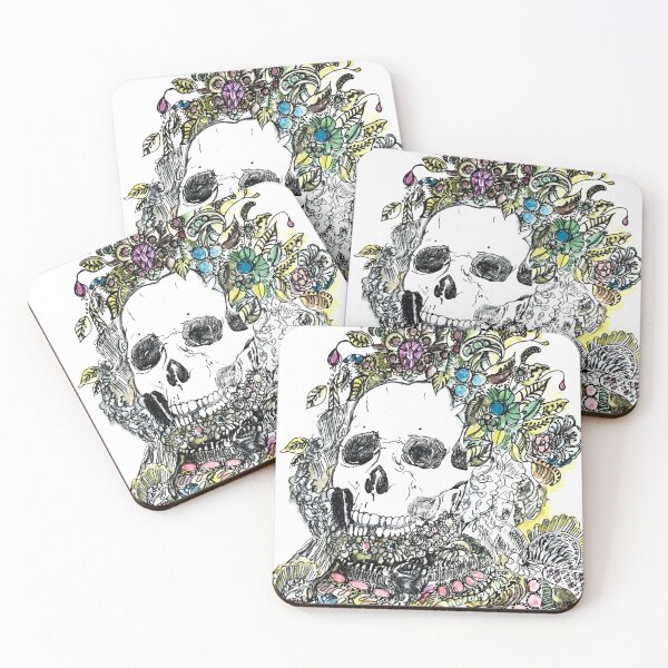 Item preview, Skull with gems  watercolour and ink drawing  designed and sold by LynseysArtShop.