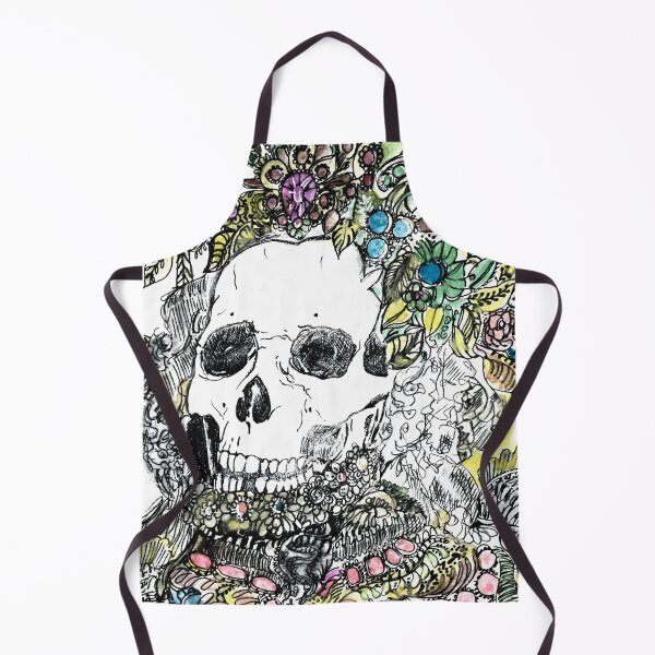 Item preview, Skull with gems  watercolour and ink drawing  designed and sold by LynseysArtShop.