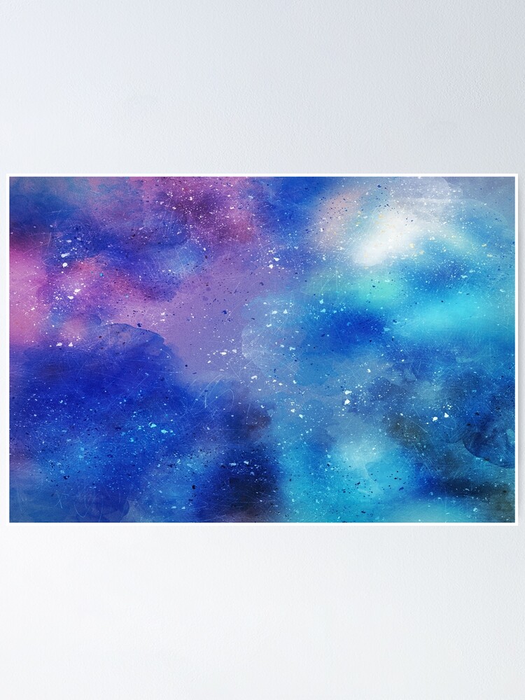 "Abstract Watercolor Night Sky Design" Poster for Sale by
