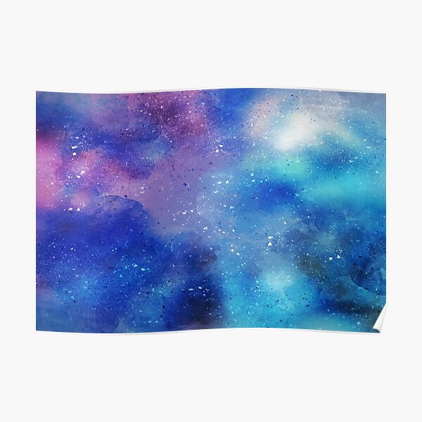 "Abstract Watercolor Night Sky Design" Poster for Sale by