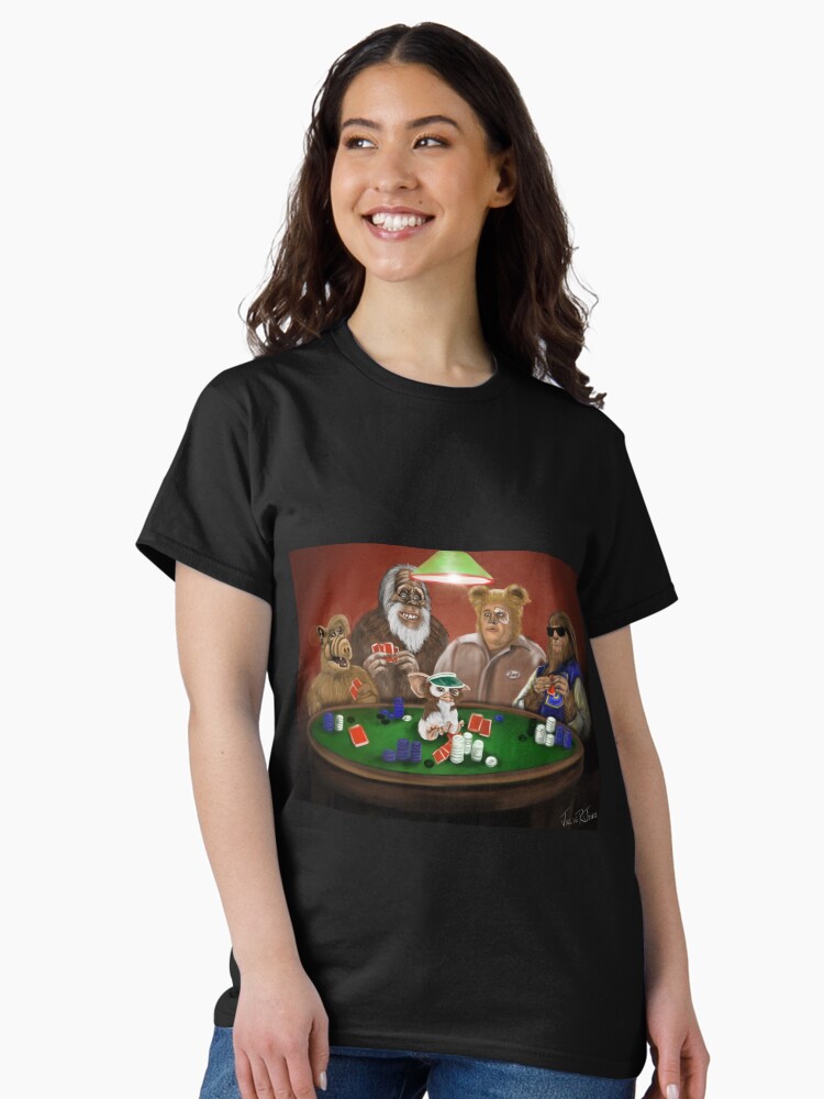 Thumbnail 2 of 7, Classic T-Shirt, 1980s Blast from the Past Poker - Alf, Harry, Barf, Teenwolf, Gizmo designed and sold by KookyCanvas.