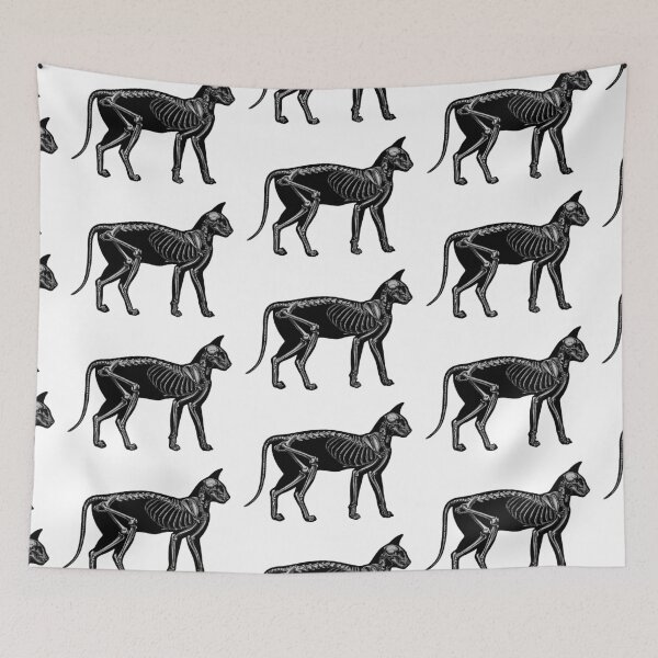 Item preview, Cat silhouette with skeleton designed and sold by reapolo.