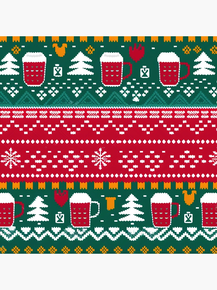Christmas Ugly Sweater Pattern Beer Day