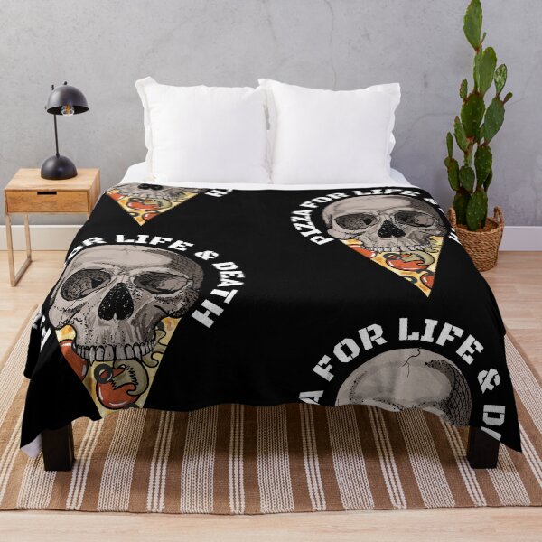 Item preview, Pizza for life and death skull pizza slice White designed and sold by Dreamakerstudio.