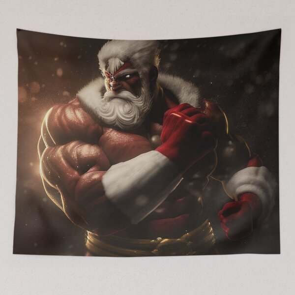 Item preview, Santa muscular badass superhero designed and sold by XmasPatterns.