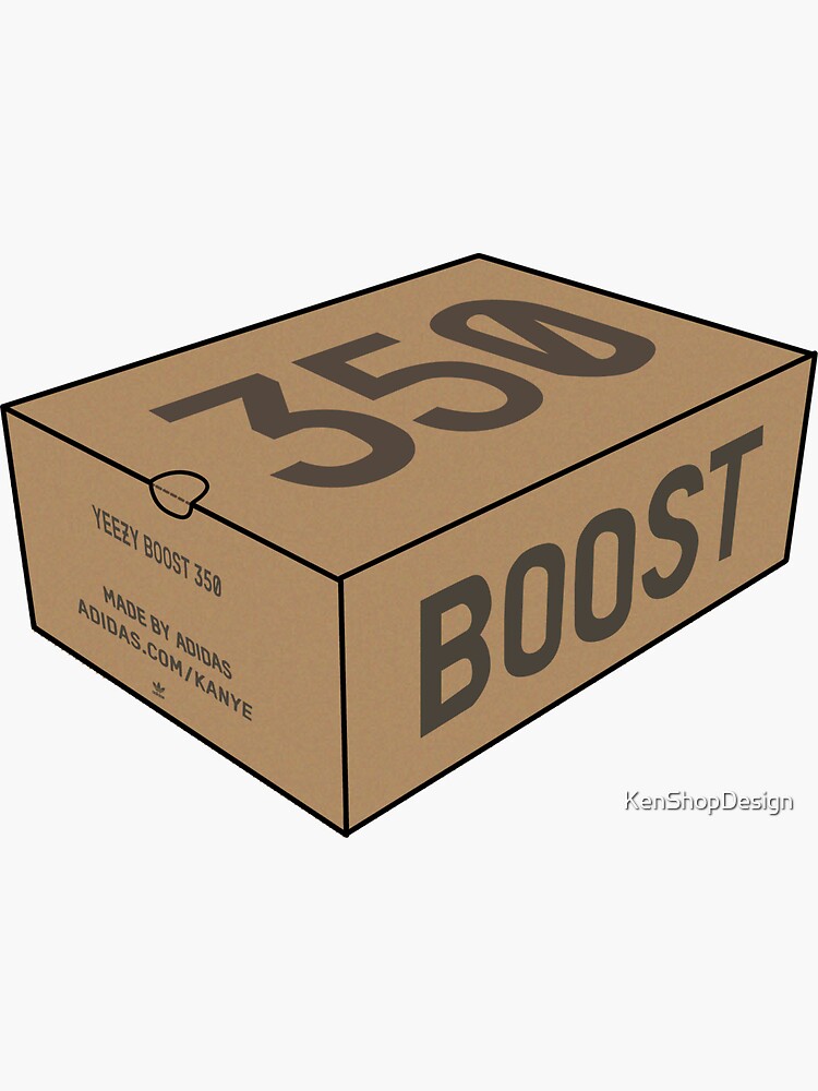 Måne Praktisk mestre Yeezy Boost 350 Box" Stickerundefined by KenShopDesign | Redbubble