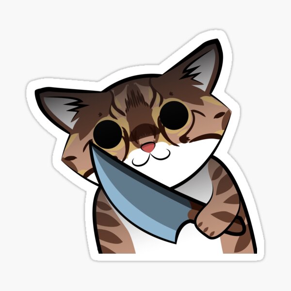 Bengal Cat with Knife Sticker