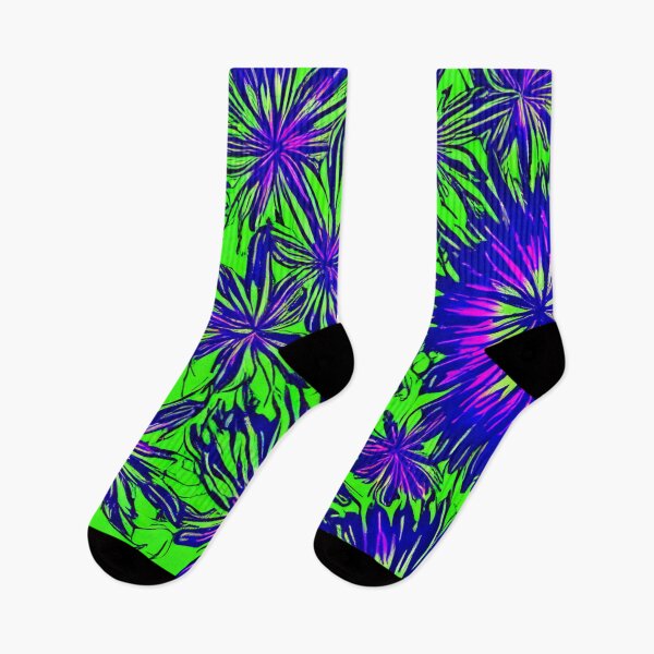 Item preview, Psychedelic Daisies in Green, Fuschia, and Purple designed and sold by ittybittyowl.