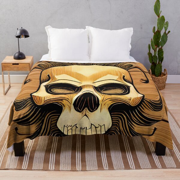 Item preview, Wooden skull with ear phones designed and sold by Gus Wolvius.
